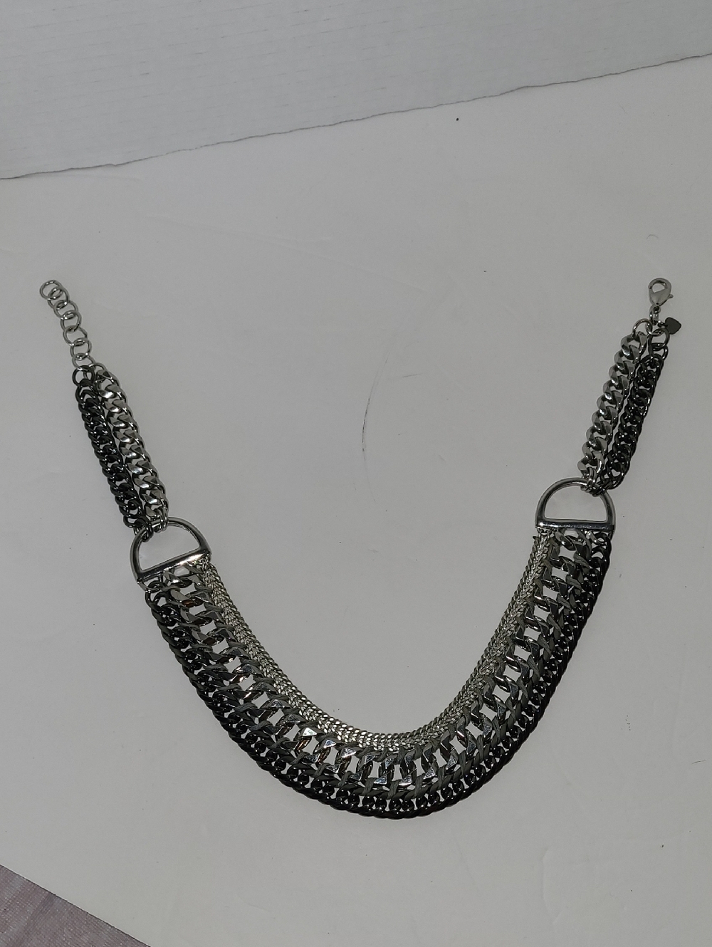 Silver-Tone Multi-Chain Statement Necklace - Picture 4 of 6